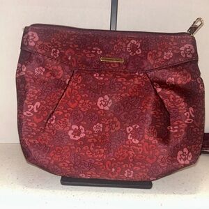 Travelon Burgundy Red Floral Crossbody Bag